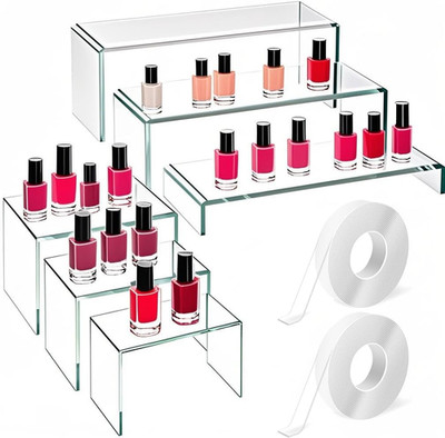 6 Pcs Acrylic Display Risers 3-8.7Inch Display Stands Clear Acrylic Spic