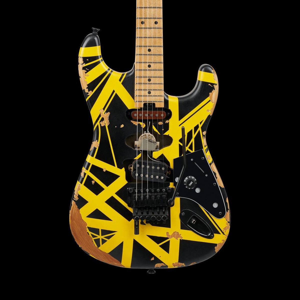 EVH Limited Edition Striped Series Frankenstein Frankie Aged Black
