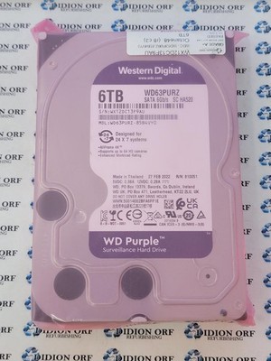 WDC PURPLE 6TB 3.5'' SATA HDD 5040 RPM WD63PURZ-85B4VY0, GRADE A+, SKU 20491