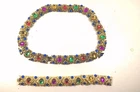 VINTAGE RHINESTONE COSTUME JEWELRY NECKLACE AND MATCHING BRACELET