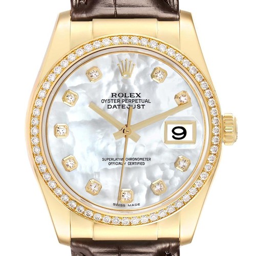 Rolex President 18k Yellow Gold MOP Diamond Dial Mens Watch 11...
