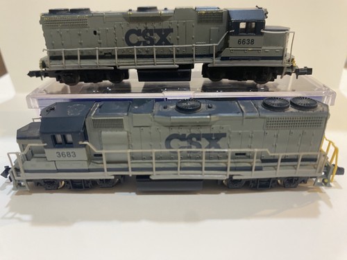  Locomotora escala N realista CSX GP38 3683 diésel con maniquí 6638 | Condition: Used