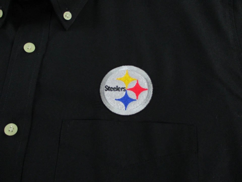Camisa Pittsburgh Steelers Para Hombres XL Negra NFL Fútbol Abotonada Manga Larga Foto 4 de 4