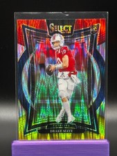2024 Panini Select Drake Maye Red and Yellow Shock #27 RC New England Patriots