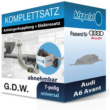 G.D.W. Anhängekupplung abnehmbar und TOWTEC E-Satz 7polig für Audi A6 Avant 25-