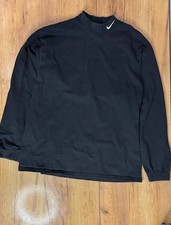 Vintage 90's Nike Logo Black mock check Long sleeve sweatshirt