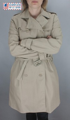 Toast Luxury Beige Cotton Trench Coat Womens UK 12 Belted Casual Mac Jacket