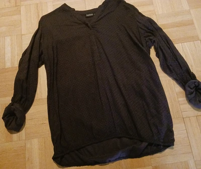 Janina Bluse anthrazit schwarz kleingemustert turn up Ärmel Gr. 40 - Bild 1 von 4