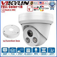 VIKYLIN 5MP Dual Light POE Turret IP Camera FullColor IR MIC w/ Junction box lot