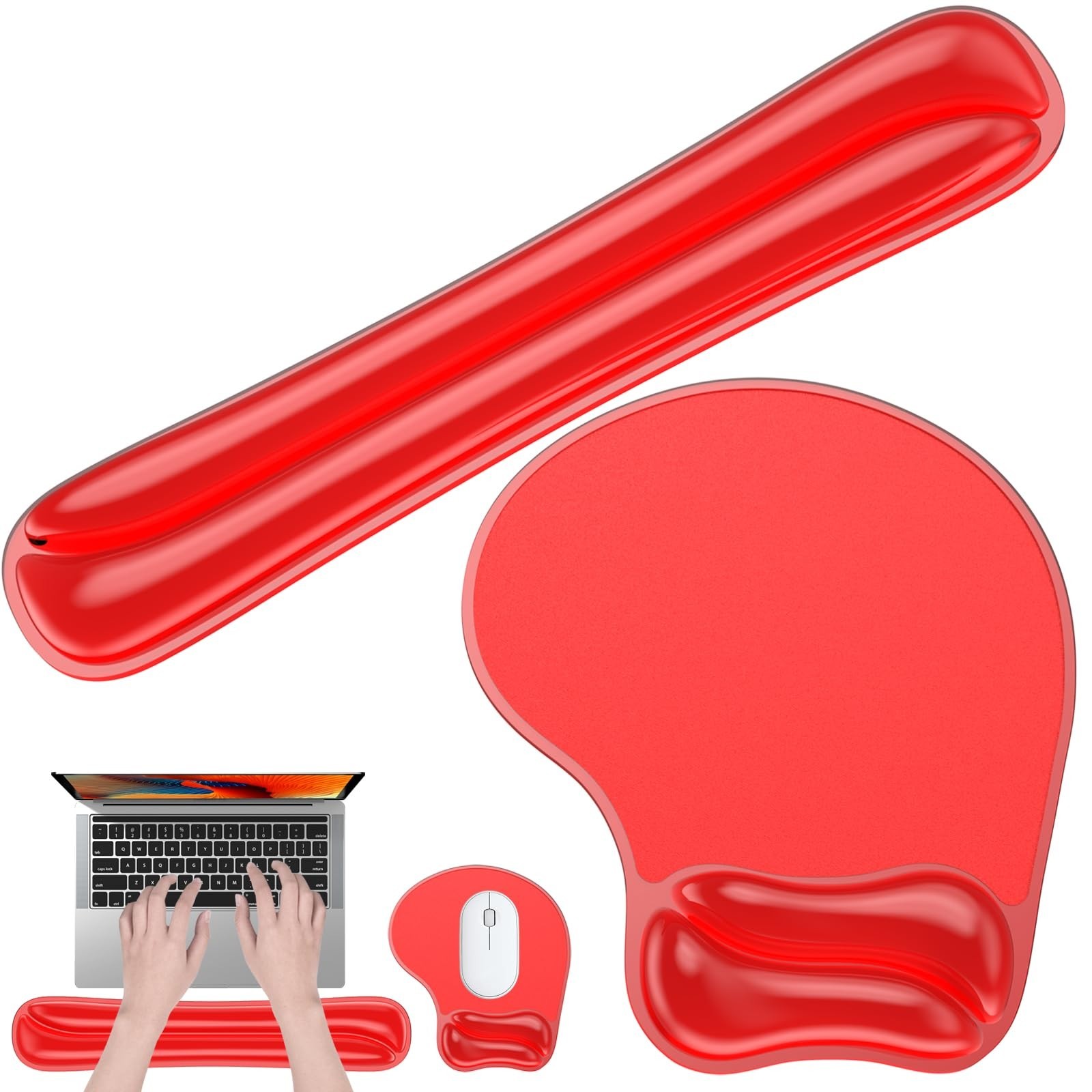 Gel Mouse pad & Keyboard Wrist Rest Set, Ergonomic Keyboard 