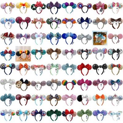 Minnie Ears Disney- Parks Sequins Mickey Mouse Headband Christmas Selected Hot