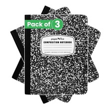 3 Pack Composition Notebook Black Marble Wide Ruled 100 Sheets 200 pages