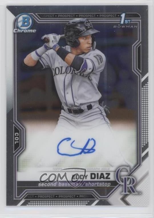 2021 Bowman Chrome Prospects Auto Eddy Diaz #CPA-ED Auto 0l1