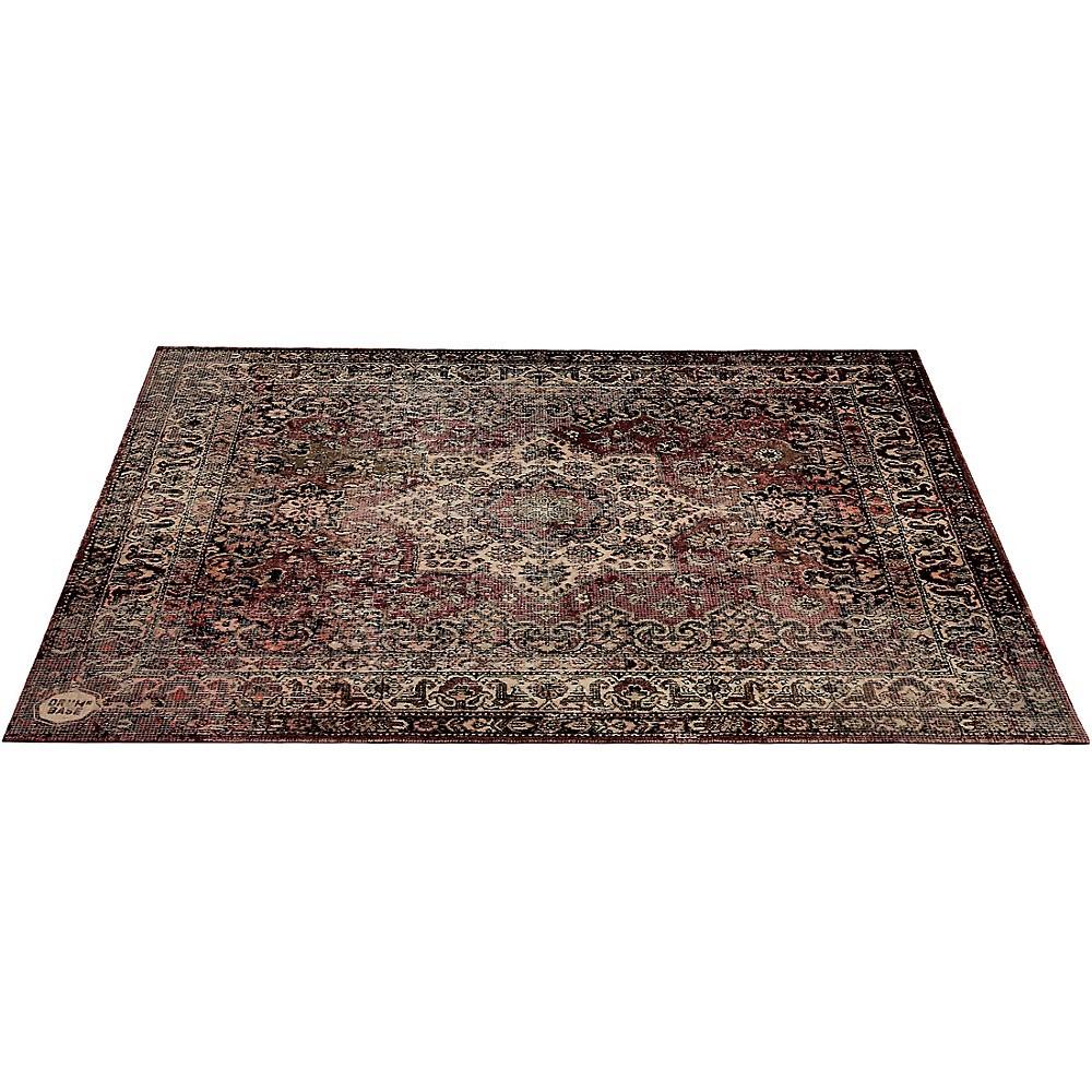 Старинный сценический ковер в персидском стиле с основанием для барабана, классический поношенный, размером 6 х 5,25 фута.