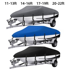 11-22FT Boat Cover 210D Heavy Duty Waterproof Speedboat Fish Ski V-Hull Marine