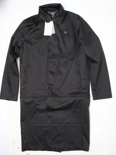 TAFTAC Darkheat Storm Pack Jacket Mens M Black Hood Parka Extension 14 Pockets