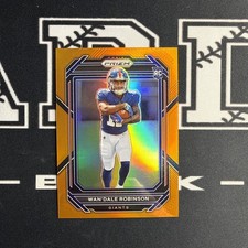 Wan'Dale Robinson 2022 Panini Prizm Orange Prizm Rookie Card /249 #315 NY Giants. rookie card picture