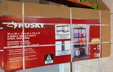 4000LBS HUSKY 4-SHELF HEAVY DUTY STEEL SHELVING ADJUSTABLE GARAGE STORAGE RACK