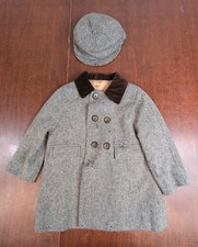 Vintahe Millicent's Of San Francisco Wool Hat Coat Set Sz 4T Brown Velvet Line