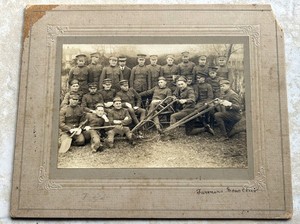 Circa 1910 Cabinet military unit farm tools? - Russian?  Polish?    4 1/2 x 7in