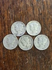 90 Silver Mercury Dimes Lot Of 5