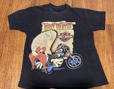 Vintage 1993 Harley Davidson Looney Tunes Most Wanted Chopper Large Shirt