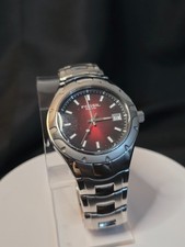 Fossil Men's Stainless Steal w/Red Dial Quartz Wristwatch - 251006