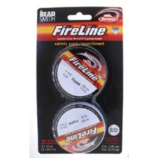 Beading Thread FireLine Crystal FLCRM2PK mini spool pk: 4lb, 6lb 15yd each