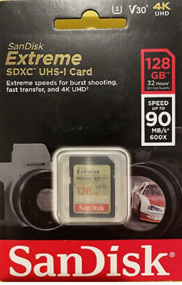 Sandisk Extreme SDXC UHS-I Card 128GB 90MB/S 600 X - Image 2 of 4