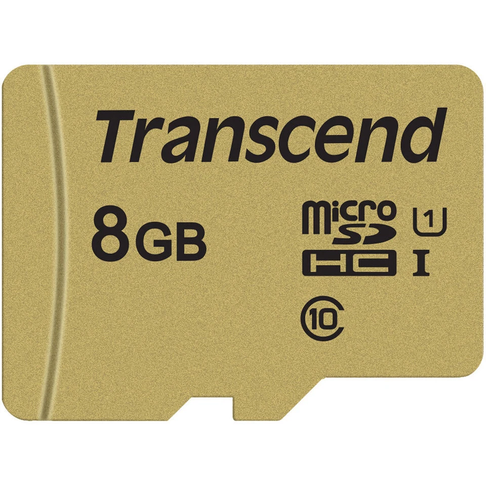 2x Transcend 8GB UHS-1 Class 10 micro SD 500S Read up to 95MB/s With SD Adapter - Image 2 of 3