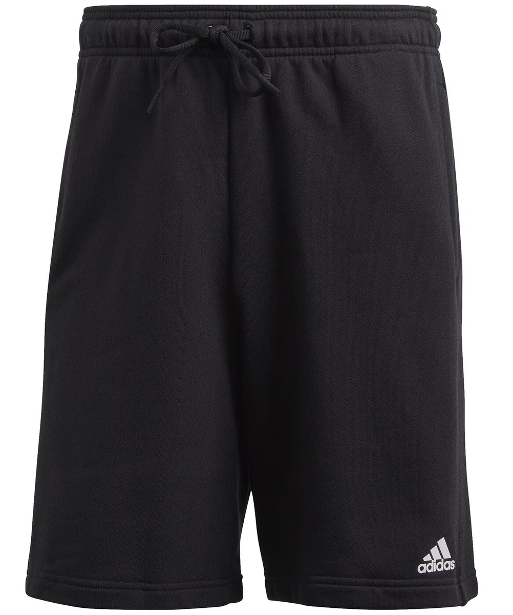 Mens Adidas Shorts Long Shorts Cotton Summer Holiday Sports Gym - Black |