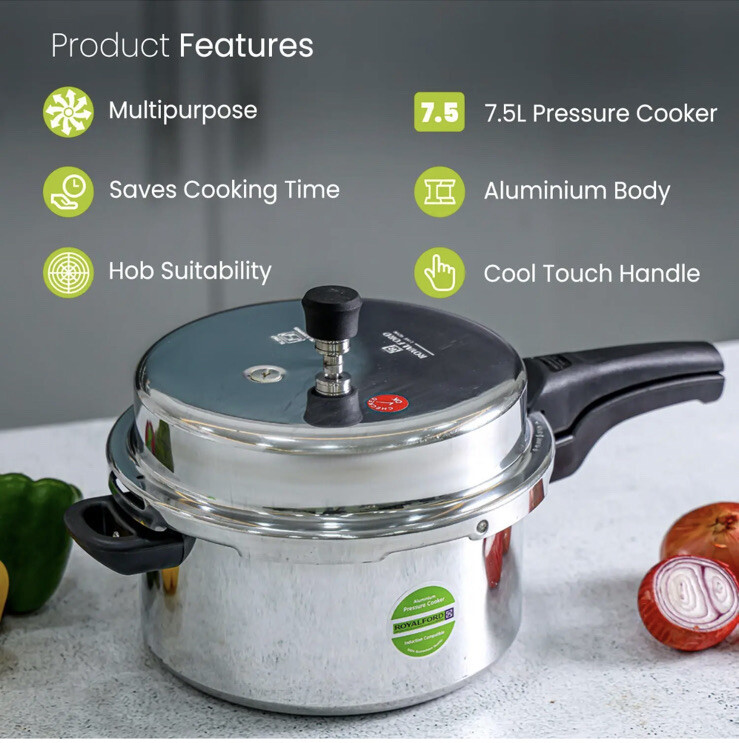 7.5 L Pressure Cooker Indian Rice Cooker Aluminium Casserole Stock Pot