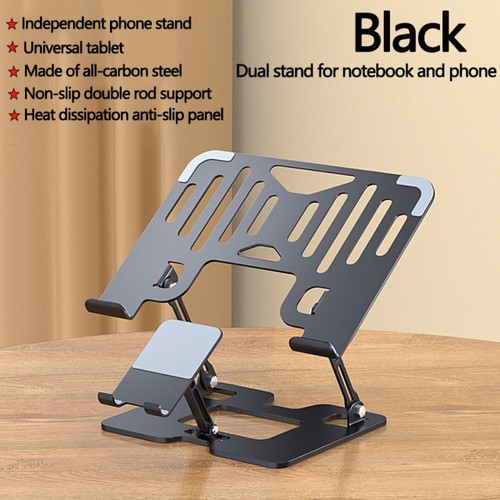 Vertical Tablet Stand Carbon Steel Cooling Bracket 2-in-1 Laptop Stand Office - Photo 7/14