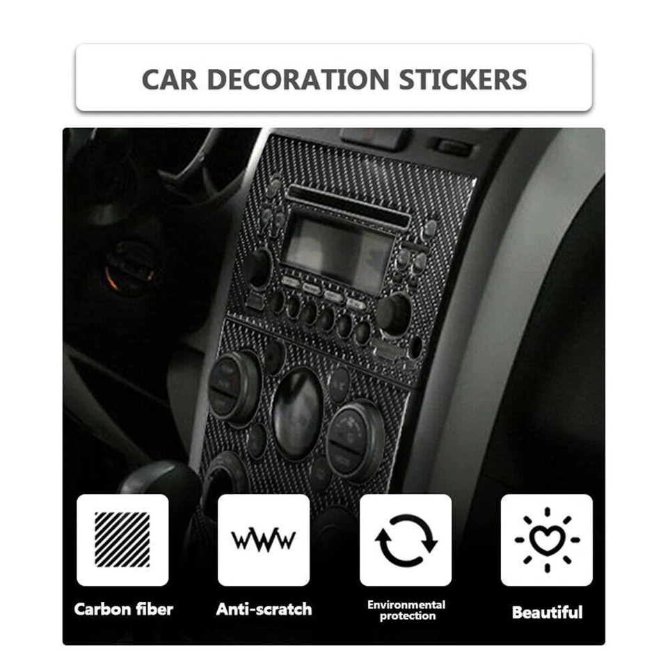 Cubierta de consola central de fibra de carbono para Suzuki Grand Vitara 2010-2013 2 piezas Foto 3 de 4