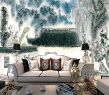 3D Bamboo Leaves House 46734NA Wallpaper Wall Murals Removable Wallpaper Fay