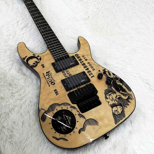 US Ship Kirk Hammett Ouija Natural Electric Guitar Solid Body HH Pickup IN STOCK