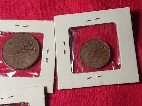 Vintage Eire Ireland 1969 10 Pence Irish Harp Salmon Plus 1950 2x1971 4 Coin Lot - Picture 3 of 8