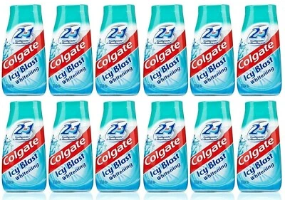 12 x Colgate 2 in 1 Icy Blast Whitening Toothpaste & Mouthwash 100ml