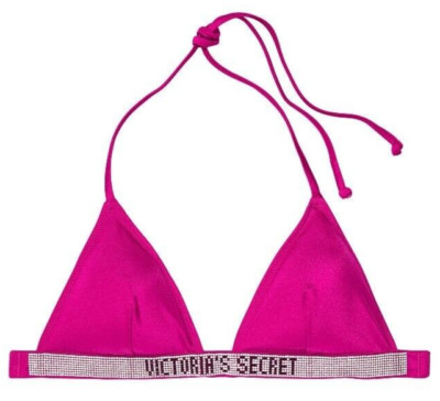 Victoria's Secret Swim Shine Strap Triangle Top in Wicked Rose M NEW