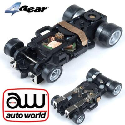 NEW Auto world 4Gear Replacement HO Slot Car Complete Chassis Autoworld