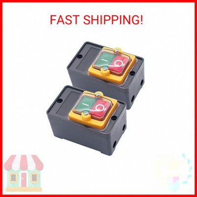 TWTADE / 2PCS Latching Push Button Switch Waterproof On/Off Motor Start Stop Swi