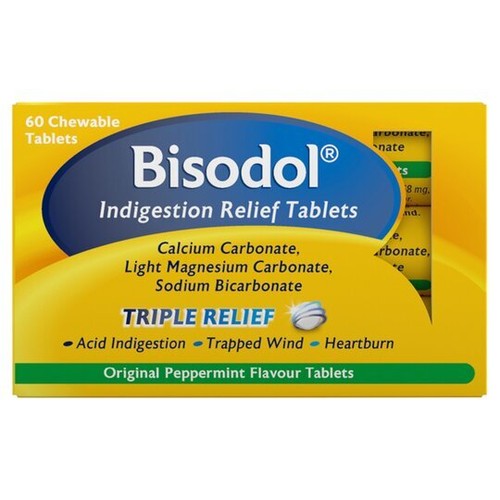 Bisodol Indigestion Relief Rapid Triple Action Chew Tablets, Acid
