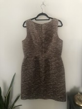 Banana Republic Sheath Dress Womens 14 Woven Metallic Sleeveless Lined Pockets