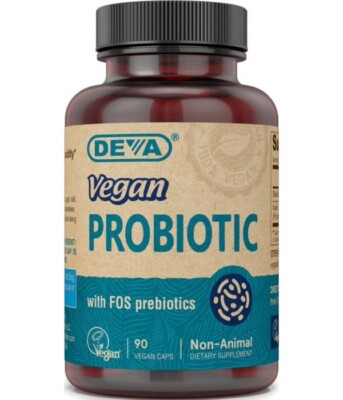 DEVA Probiotic & FOS Prebiotics -BacillusCoagulans Vegan 90caps SALE EXP 12/2028