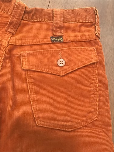 Wrangler Vintage Kids Size 14 Orange Corduroy Flare Pants - Picture 6 of 13