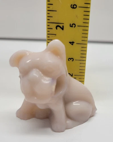 VINTAGE CAMBRIDGE MINIATURE BULLDOG FIGURINE PENCIL HOLDER PINK