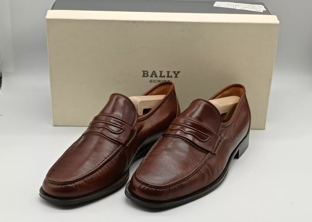 Vintage Bally Men Loafers, Brown Leather Shoes, Classic From Switzerland