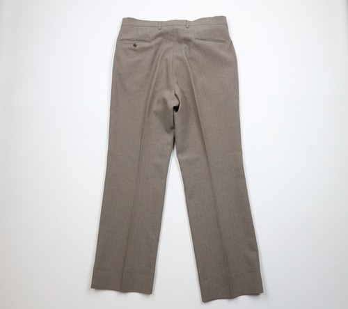Vtg 70s Streetwear Mens 38x31 Pinstriped Knit Wide Leg Bell Bottoms Pants USA - Picture 8 of 11