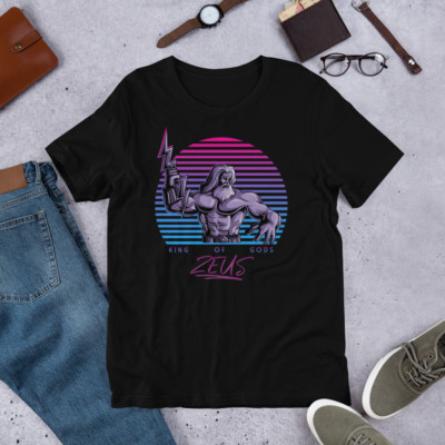 Zeus Greek Mythology Shirt Retrowave Synthwave Neon 80s Clothing 80s  Shirt