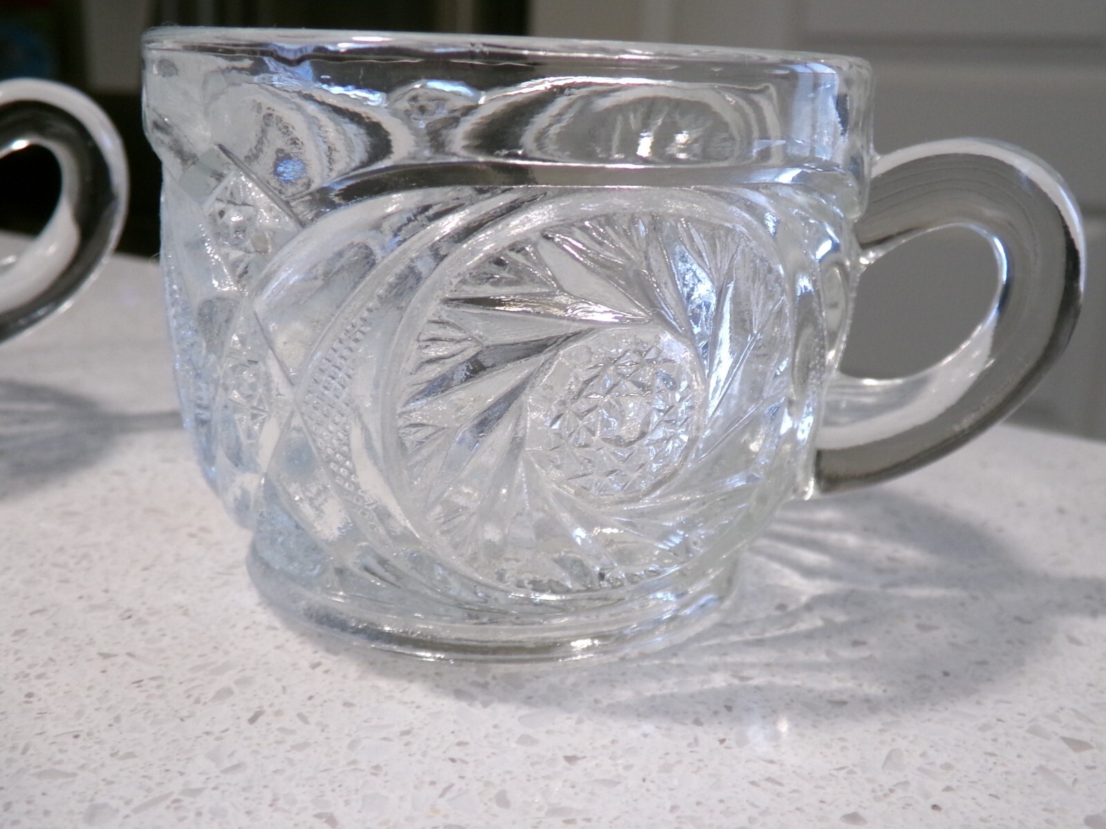 SMITH GLASS AZTEC PUNCH BOWL WITH 22 CUPS